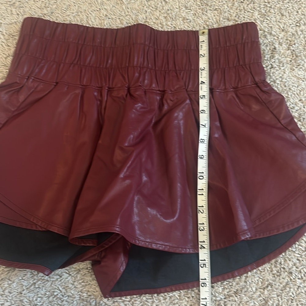 NWT Peach Love Burgundy Faux Leather Skirt Sz L - Picture 7 of 7